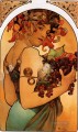 Fruta 1897 litografía checa Art Nouveau distinta de Alphonse Mucha